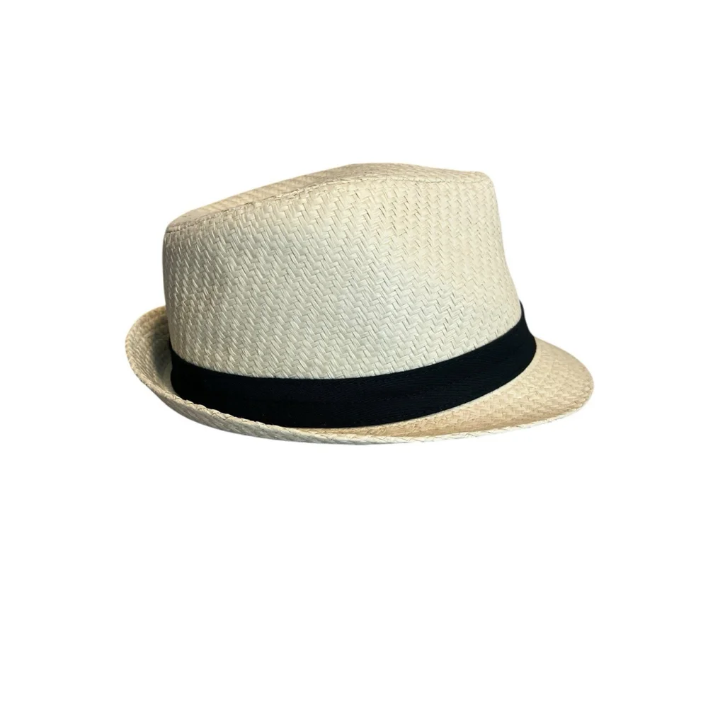 Levi's Fedora Hat Mens Small Medium Straw Twill Black Band
